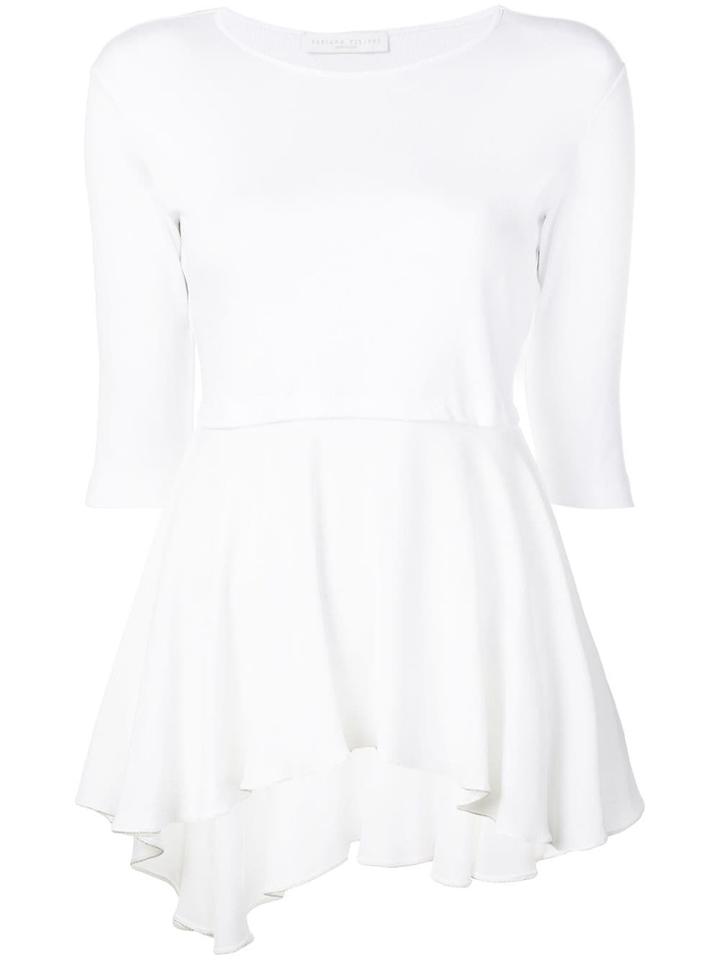 Fabiana Filippi Asymmetric Peplum Blouse - White