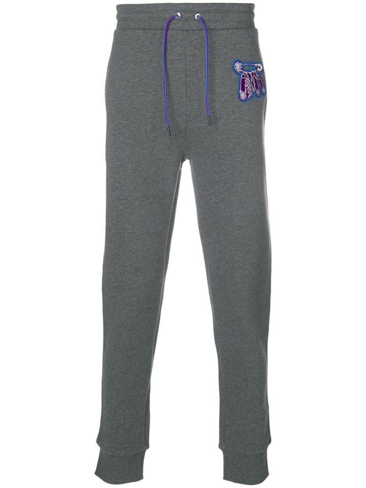 Versus Embroidered Safety-pin Sweatpants - Grey