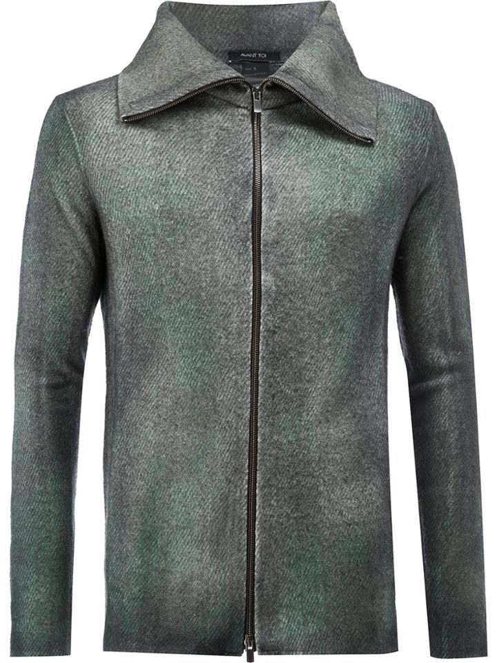 Avant Toi Wing Collar Slim-fit Jacket - Green