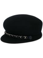 Eugenia Kim Chain Strap Detail Hat - Black