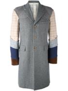Comme Des Garçons Homme Plus Patchwork Panelled Coat, Men's, Size: Medium, Grey, Wool/nylon/cotton/polyurethane