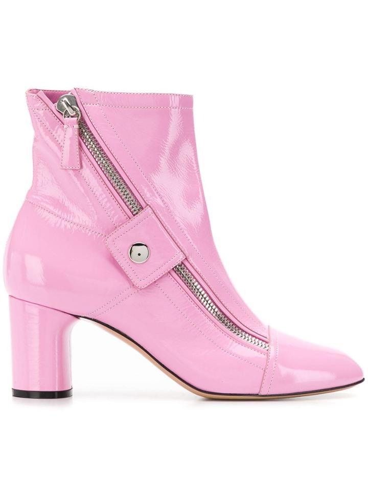 Casadei Side Zip Ankle Boots - Pink