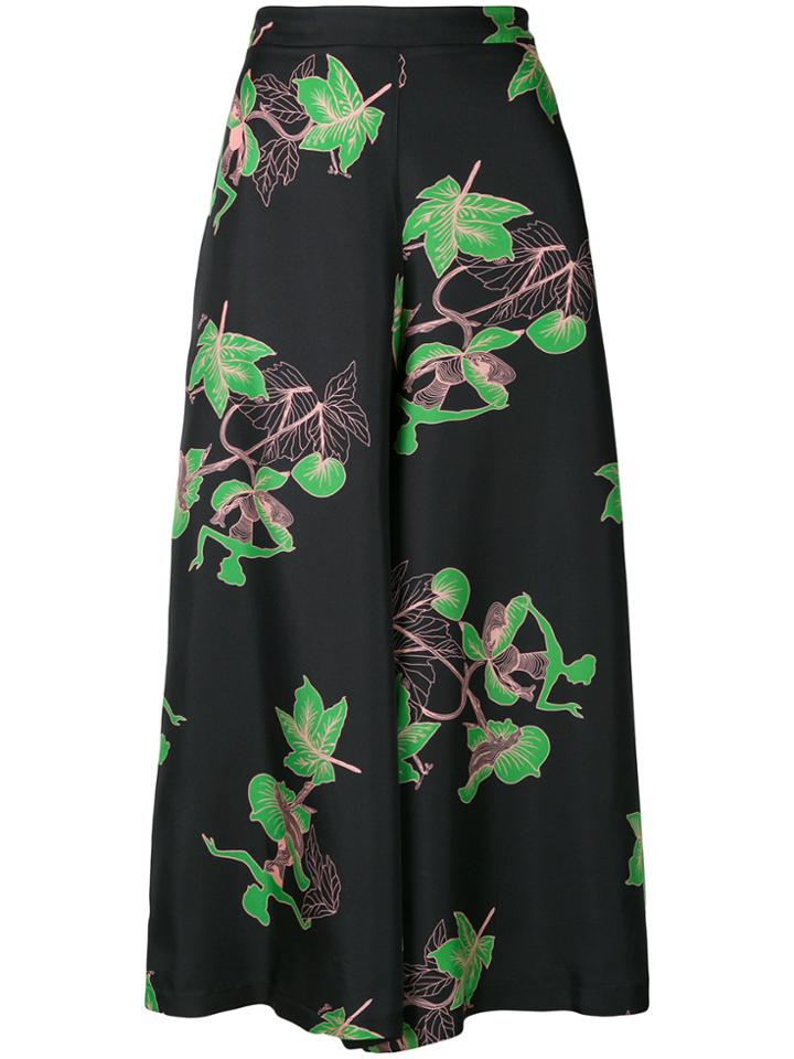 Vivetta Leaf Print Flared Trousers - Black