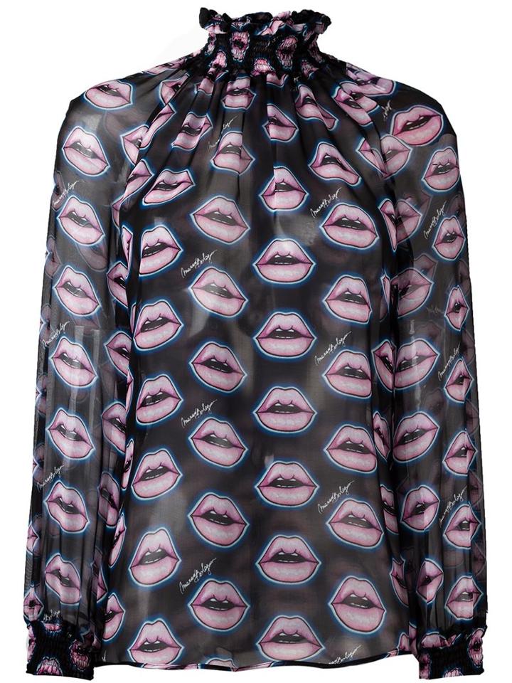 Marco Bologna 'lips' Motif Blouse