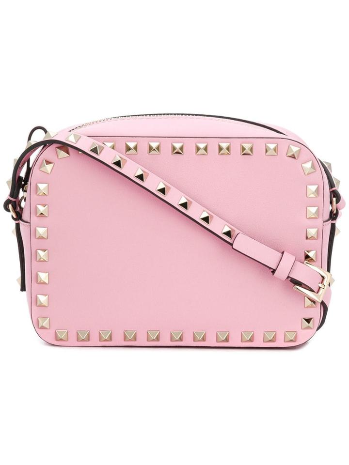 Valentino Rockstud Rolling Shoulder Bag - Pink & Purple
