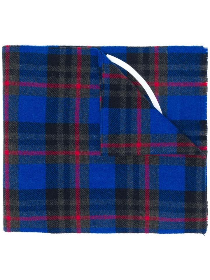 Moncler Echarpes Plaid Scarf - Blue