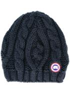 Canada Goose Chunky Cable Knit Beanie Hat, Women's, Blue, Merino