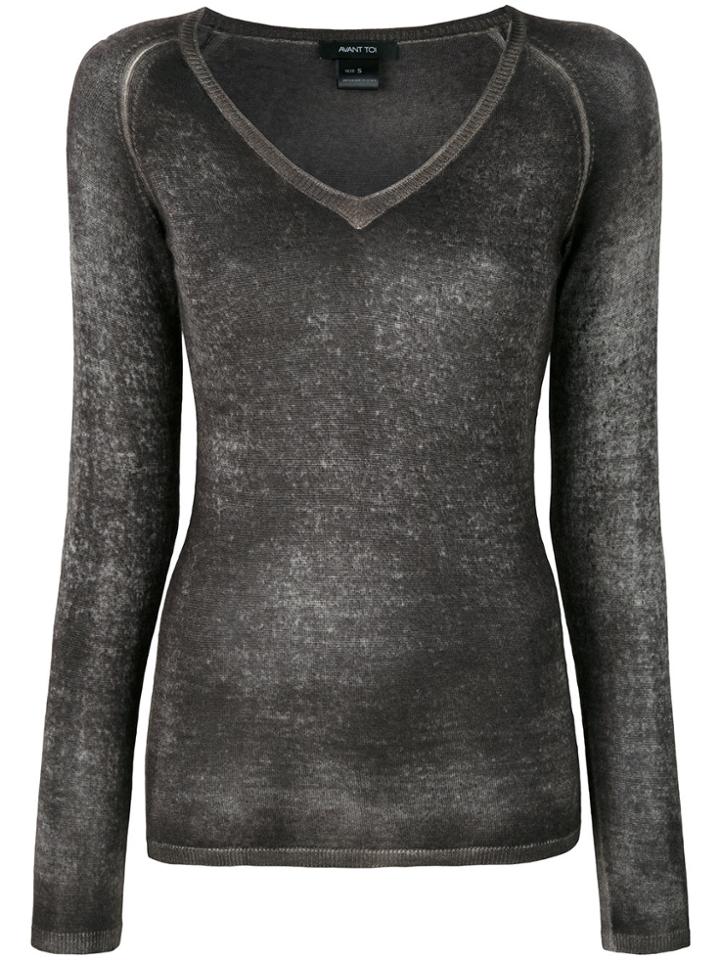 Avant Toi V Neck Top - Black