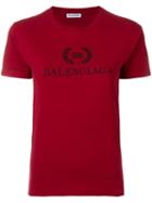 Balenciaga Logo Printed T-shirt - Red