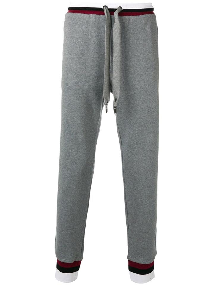 Dolce & Gabbana Embroidered Crown Track Pants - Grey