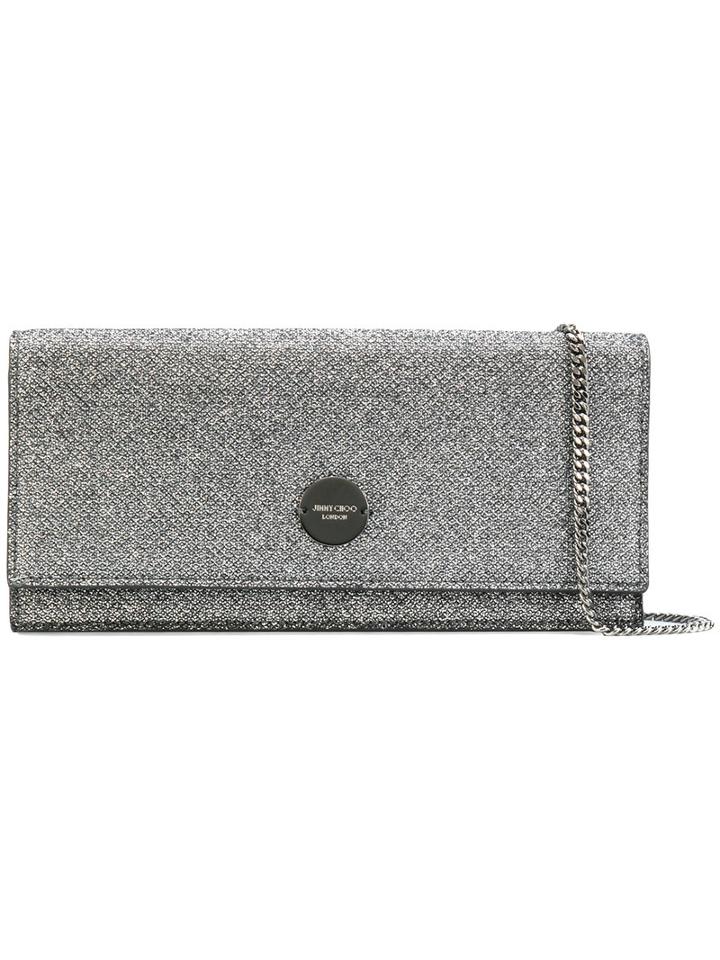 Jimmy Choo - Fiema Clutch - Women - Leather/polyester - One Size, Grey, Leather/polyester