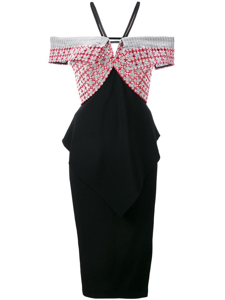 Roland Mouret - Patch Embroidered Dress - Women - Silk/polyester/spandex/elastane/viscose - 12, Black, Silk/polyester/spandex/elastane/viscose