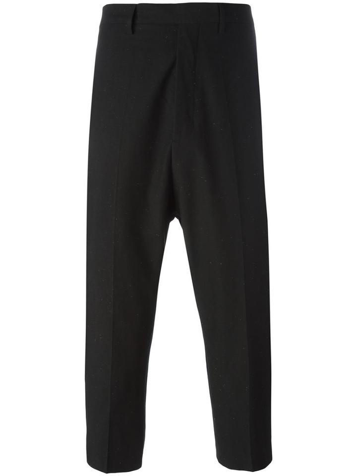 Rick Owens Astaire Cropped Trousers, Men's, Size: 46, Black, Nylon/polyester/spandex/elastane