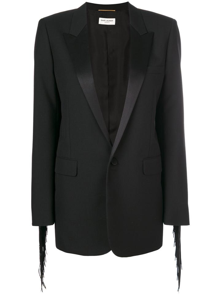 Saint Laurent Fringed Blazer - Black