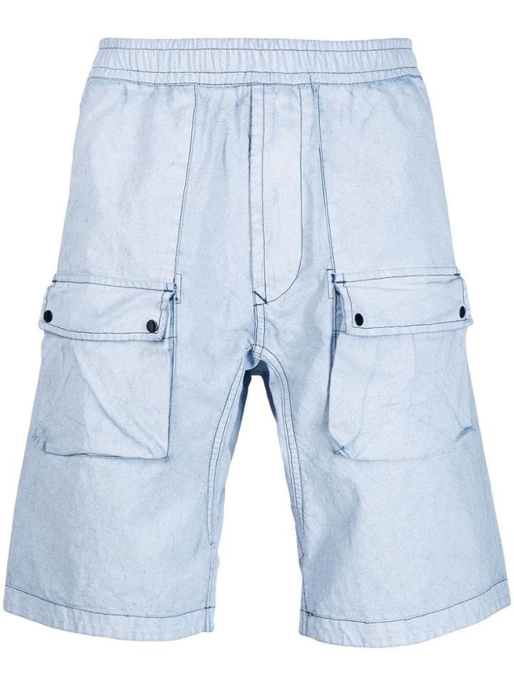 Stone Island Pull-on Cargo Shorts - Blue