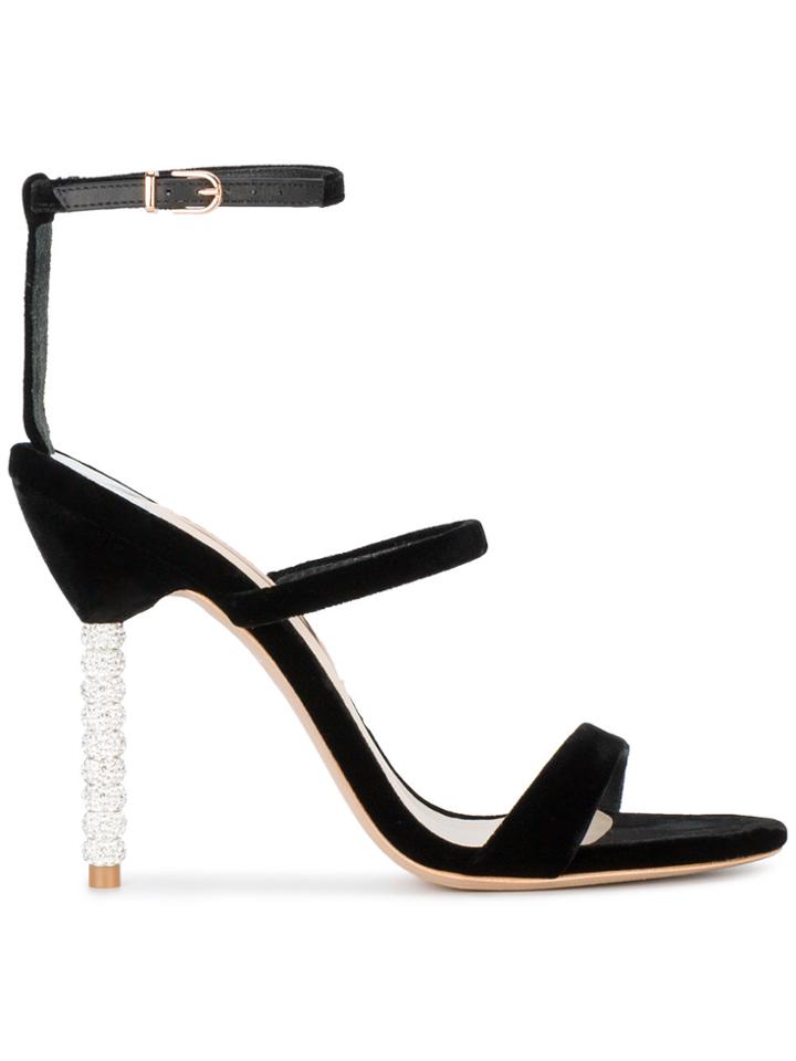Sophia Webster Black Velvet Rosalind 100 Sandals
