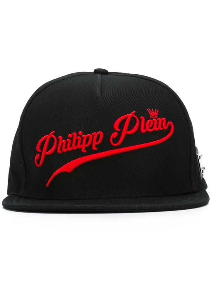 Philipp Plein Embroidered Baseball Cap, Women's, Black, Cotton/polyester