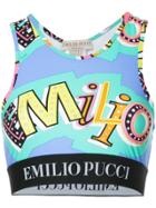 Emilio Pucci Abstract Print Crop Top - Blue