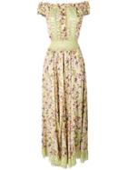 Charo Ruiz Floral Print Off Shoulder Dress - Green