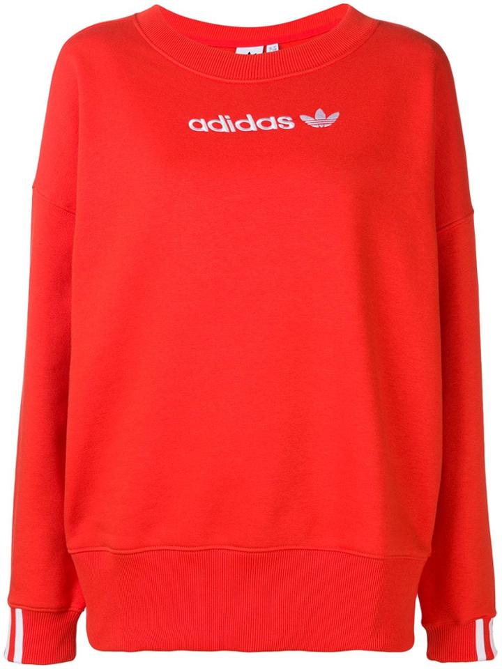 Adidas Logo Print Jumper - Red