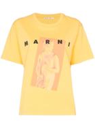 Marni Sculpture Logo Cotton T-shirt - Yellow