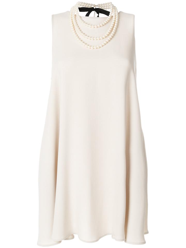 Twin-set Shift Round Neck Dress - Nude & Neutrals
