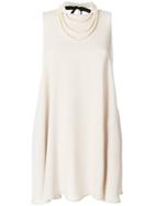 Twin-set Shift Round Neck Dress - Nude & Neutrals