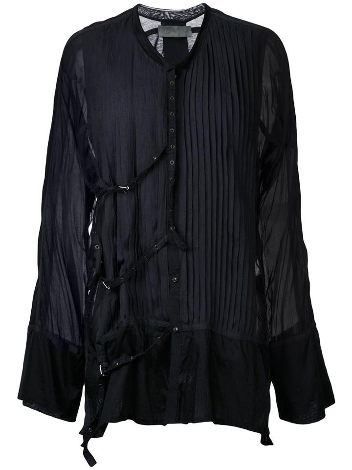Di Liborio - Pleated Shirt - Men - Cotton - 48, Black, Cotton