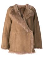 Desa 1972 Shearling-trim Coat - Brown