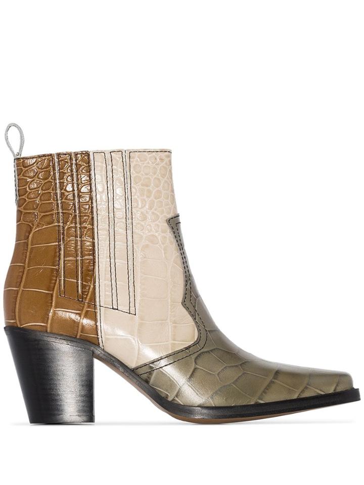Ganni Callie 70mm Cowboy Boots - Multicoloured