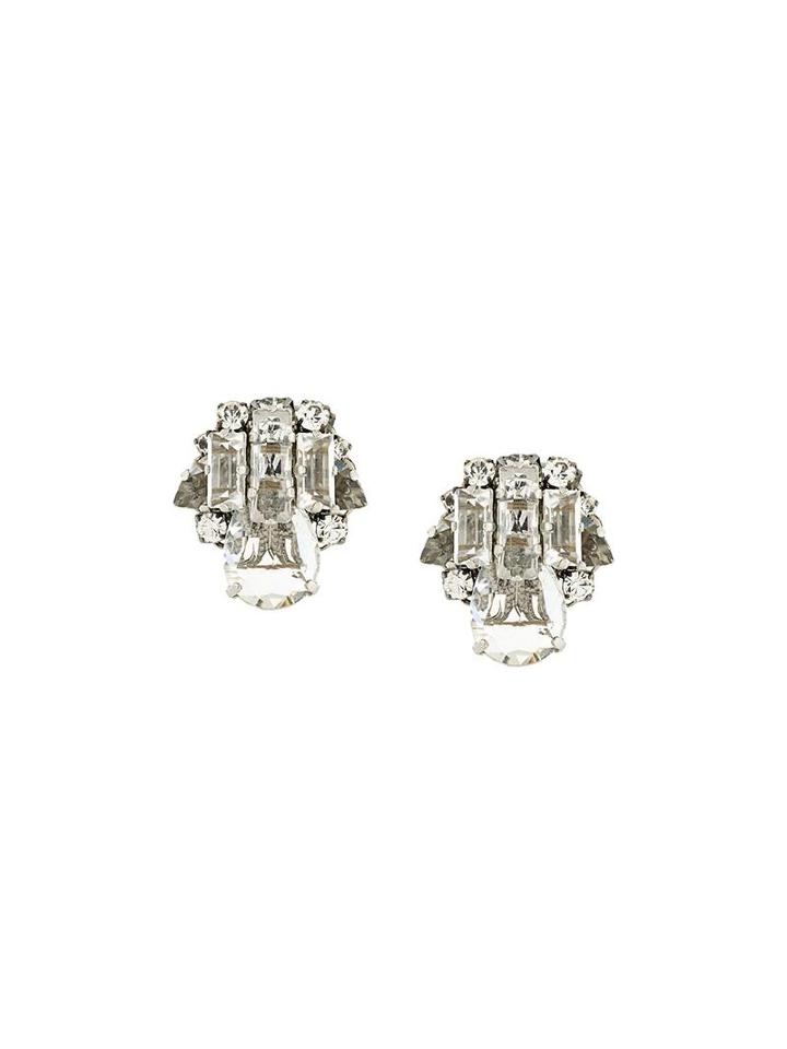 Radà Stone Embellished Earrings, Women's, White