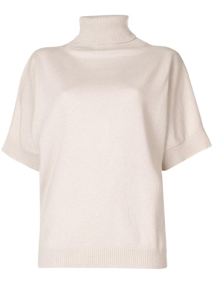 Fabiana Filippi Roll-neck Short Sleeve Sweater - Nude & Neutrals