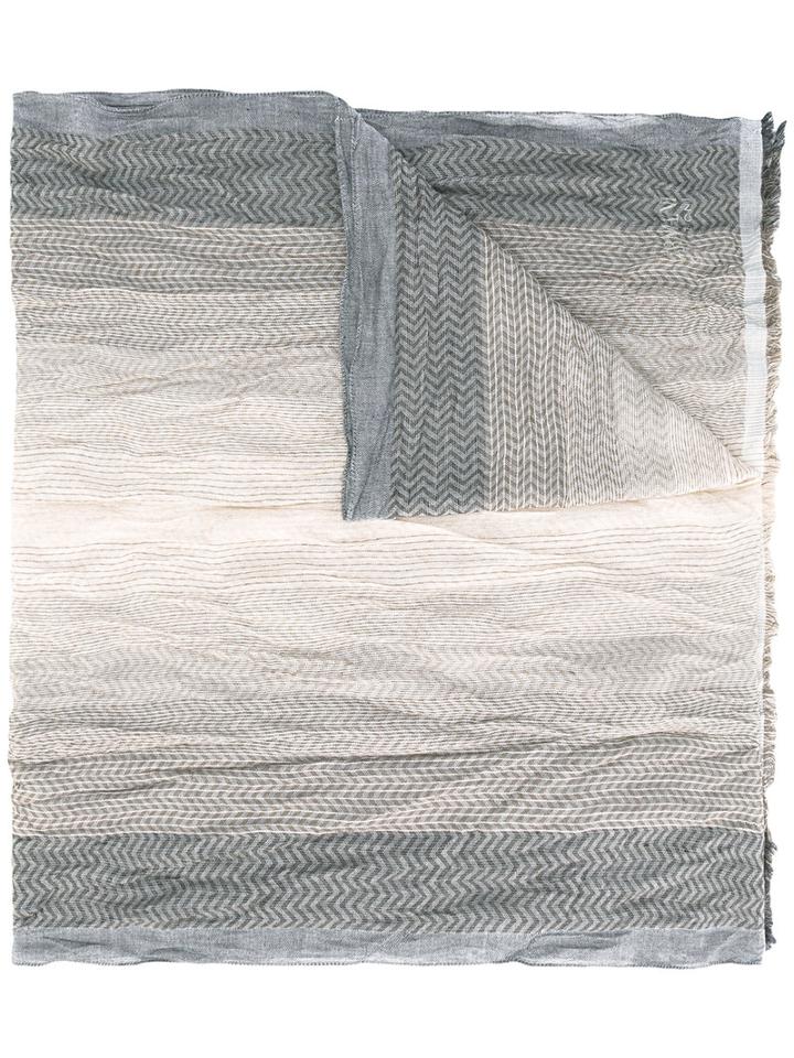 Armani Collezioni - Pleated Zigzag Scarf - Men - Cotton/acrylic/polyester - One Size, Nude/neutrals, Cotton/acrylic/polyester