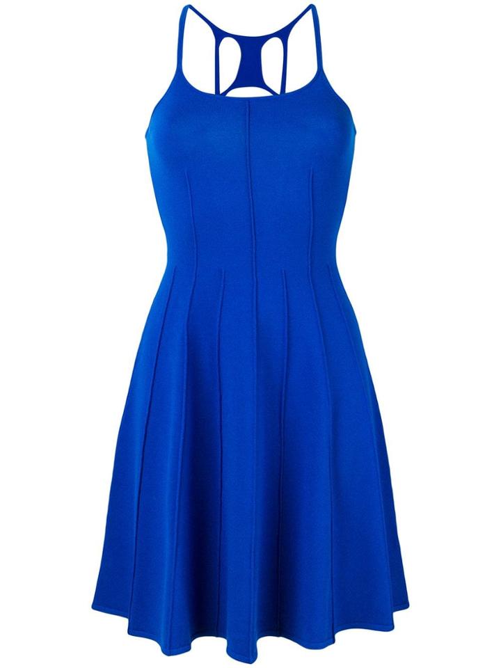 Dsquared2 Back Strap Detail Flare Dress - Blue