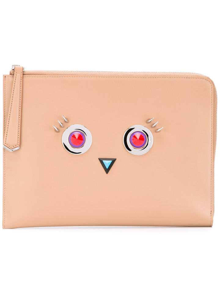 Fendi - Hypnoteyes 2jours Clutch - Women - Calf Leather - One Size, Women's, Nude/neutrals, Calf Leather