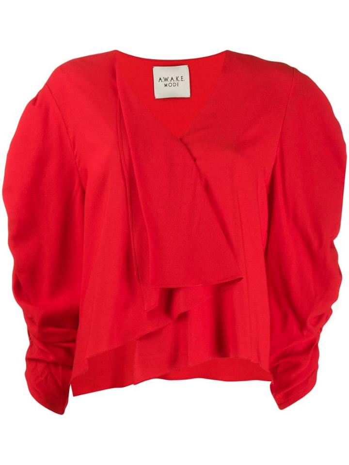 A.w.a.k.e. Mode Snail Princess Asymmetric Blouse - Red