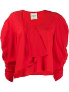 A.w.a.k.e. Mode Snail Princess Asymmetric Blouse - Red