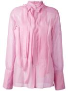 Yang Li Pleated Blouse, Women's, Size: 38, Pink/purple, Silk/cotton