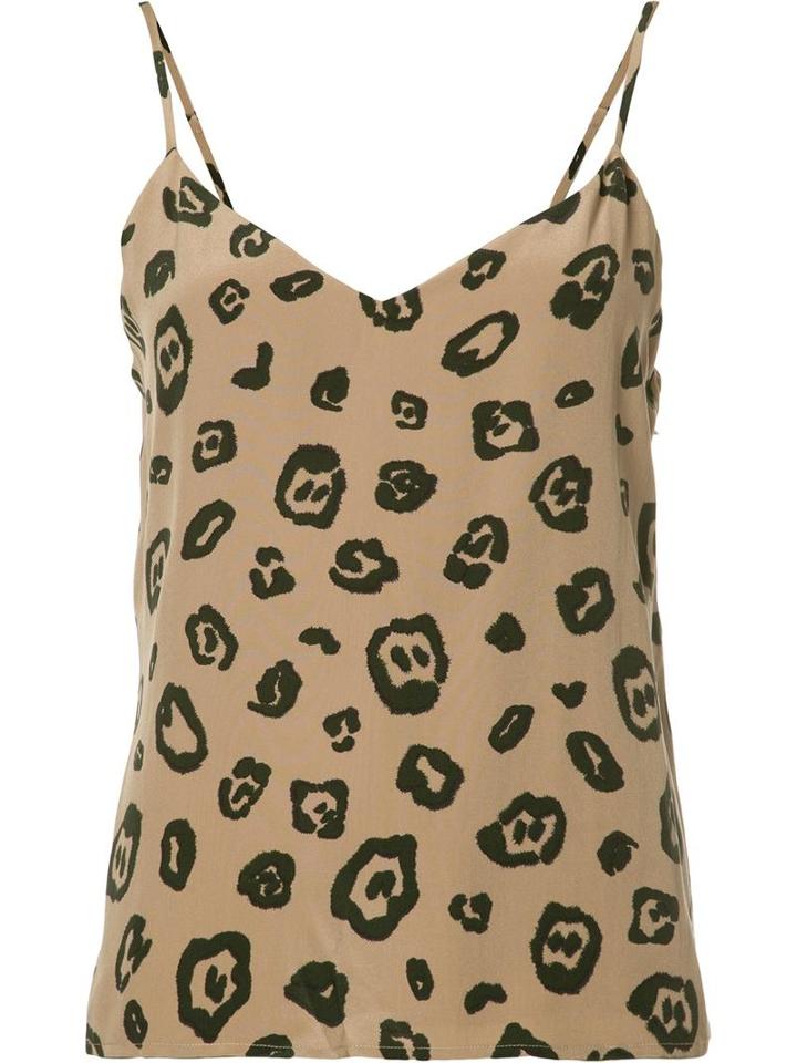 L'agence Leopard Printed Cami Top, Women's, Size: Small, Brown, Polyester/silk