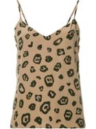 L'agence Leopard Printed Cami Top, Women's, Size: Small, Brown, Polyester/silk