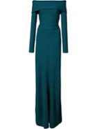 Derek Lam Bardot Long Sleeve Gown, Women's, Size: 38, Green, Viscose