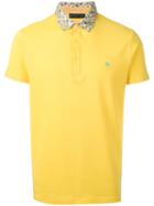 Etro - Contrast Collar Polo Shirt - Men - Cotton - Xl, Yellow/orange, Cotton