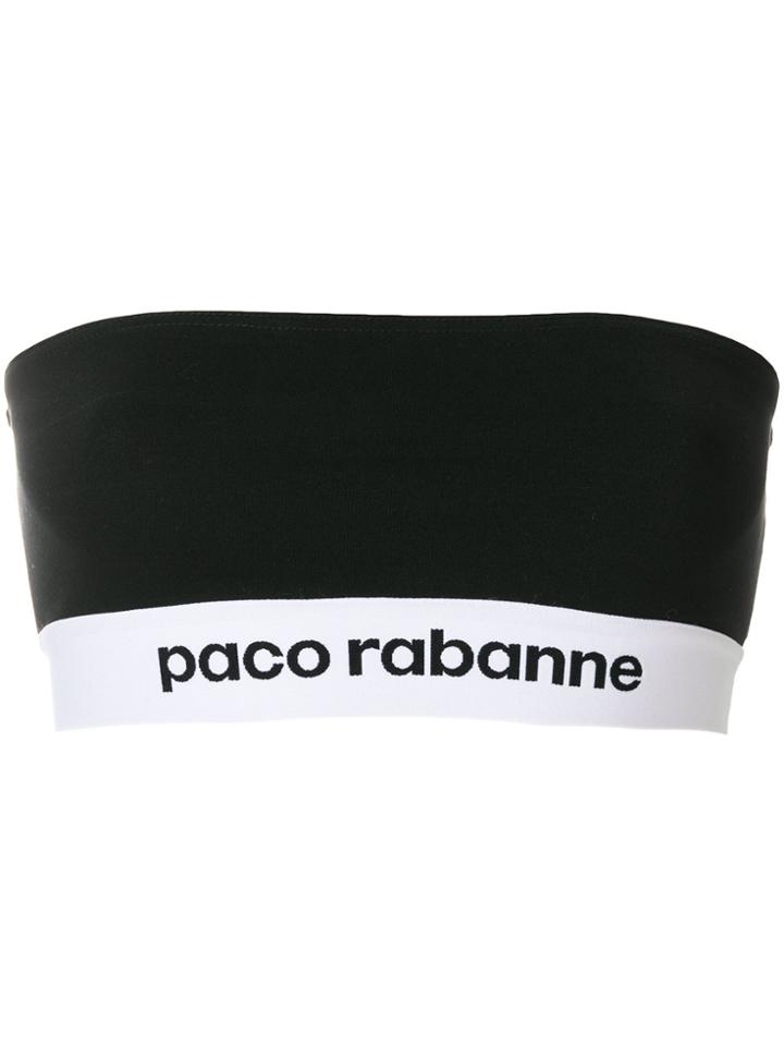 Paco Rabanne Branded Bandeau Top - Black