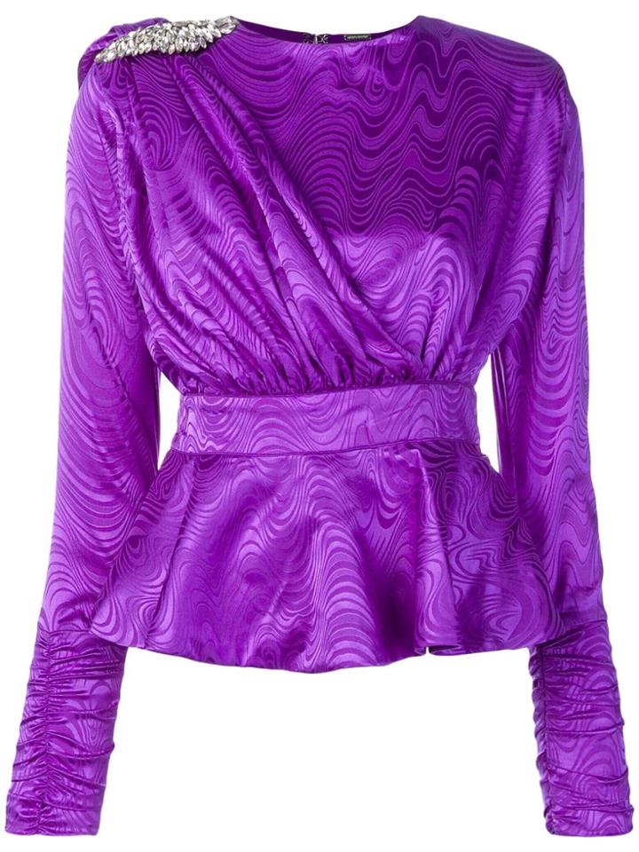 Dodo Bar Or Patterned Party Blouse - Purple