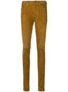 Saint Laurent Skinny Suede Trousers - Nude & Neutrals