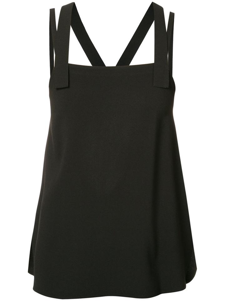 Helmut Lang - Cross-back Top - Women - Silk/acetate/viscose - S, Black, Silk/acetate/viscose