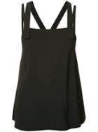 Helmut Lang - Cross-back Top - Women - Silk/acetate/viscose - S, Black, Silk/acetate/viscose