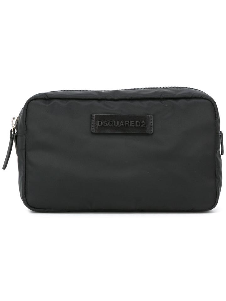 Dsquared2 Logo Washblcbag, Men's, Black, Nylon
