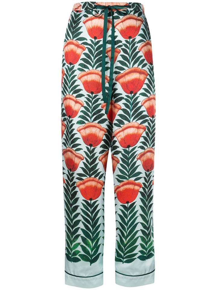 Oscar De La Renta Tulip Printed Trousers - Blue