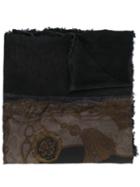 Avant Toi Faded Baroque Print Scarf, Men's, Black, Silk/cashmere